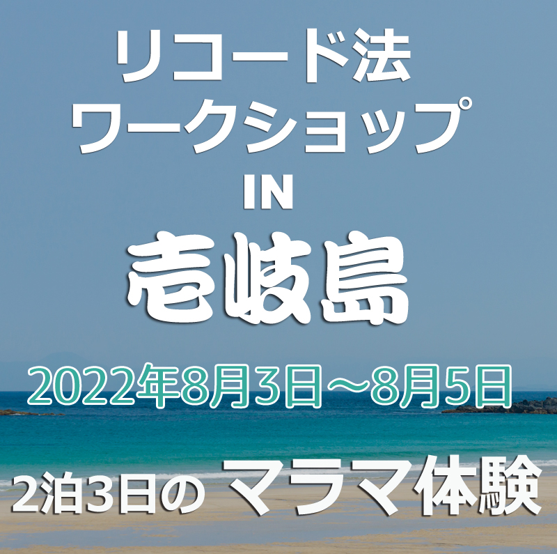 リコード法ワークショップIn 壱岐島を開催します。